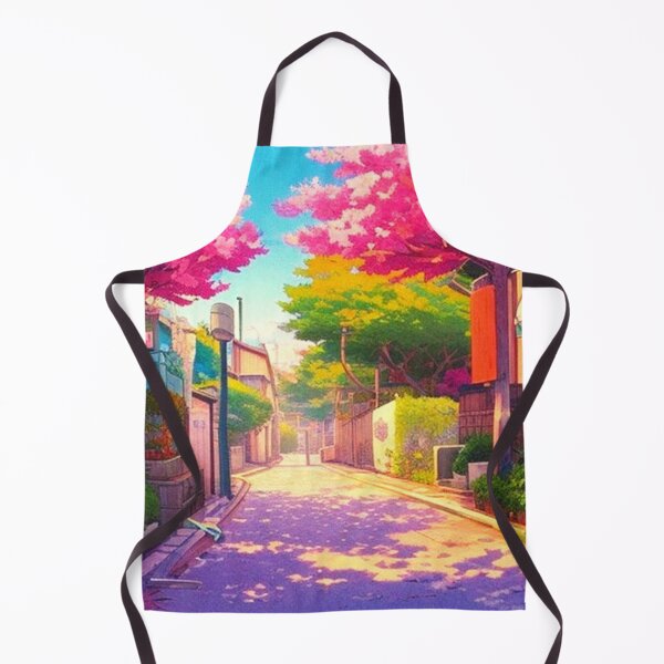 Item preview, a street with cherry trees anime scenery designed and sold by hedoniism-shop.