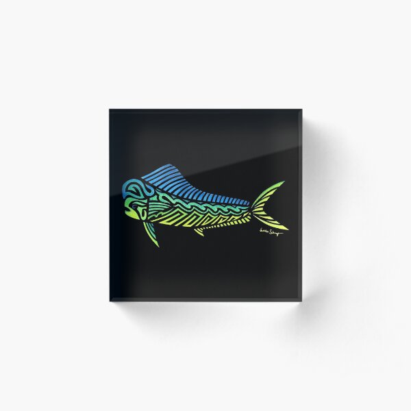 Tribal Mahi Mahi Acrylic Block