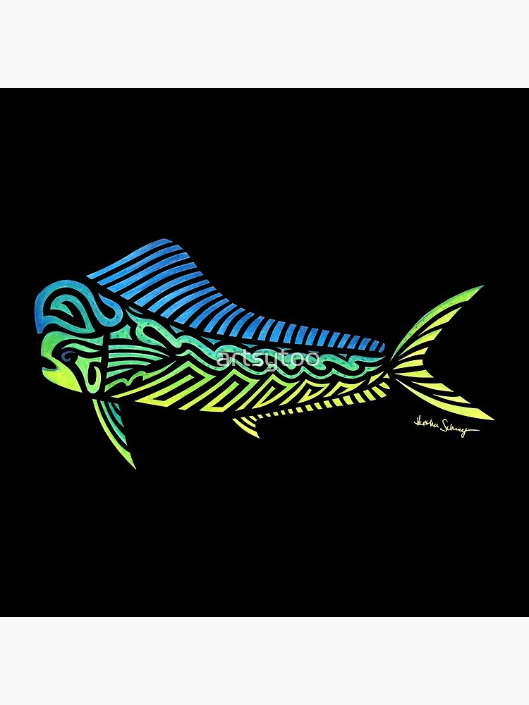 "Tribal Mahi Mahi" Acrylic Block for Sale by artsytoo Redbubble