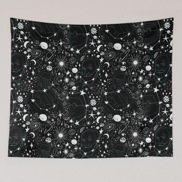 Item preview, The Founders of Behavioral Science Galaxy Seamless Print (Black) designed and sold by abawizard.