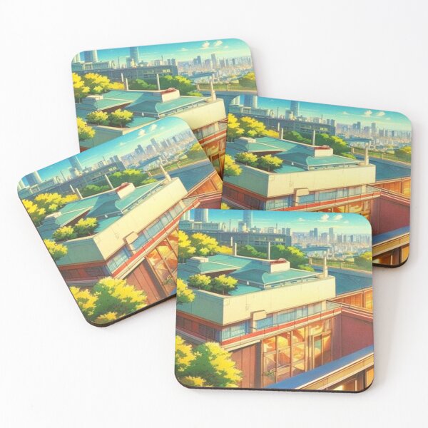 Item preview, high school rooftop anime scenery designed and sold by hedoniism-shop.