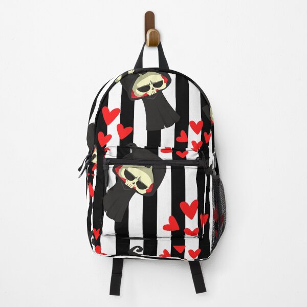 Item preview, Funny Creepy Horror Valentine Scary Grim Reaper Stripes Halloween Lovers red hearts seamless pattern designed and sold by GGDesignArt.