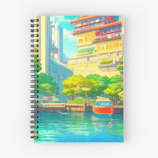 Item preview, a city by the ocean anime scenery designed and sold by hedoniism-shop.