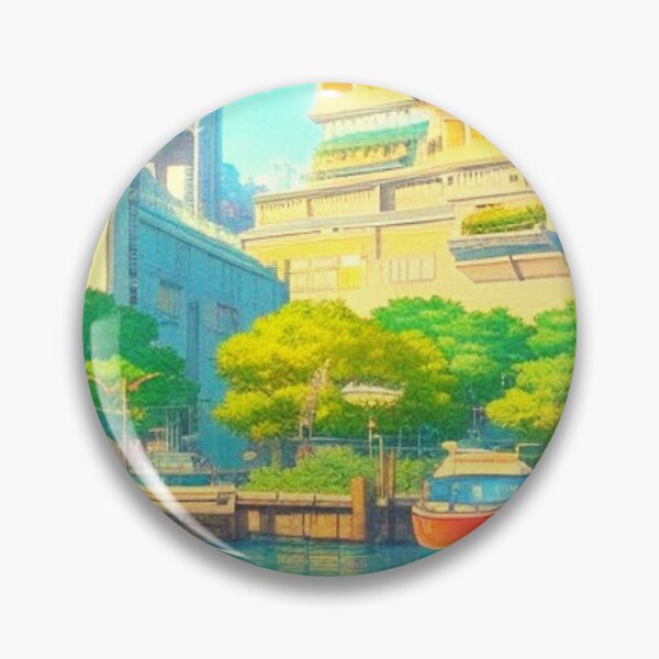 Item preview, a city by the ocean anime scenery designed and sold by hedoniism-shop.