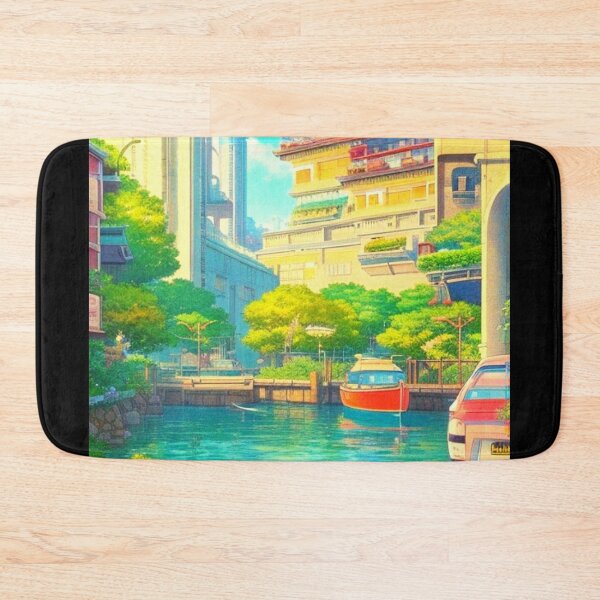 Item preview, a city by the ocean anime scenery designed and sold by hedoniism-shop.