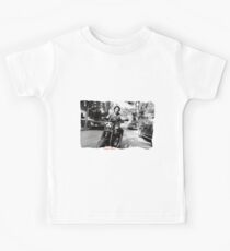 Keanu Reeves on Bike – Black and White Kids Tee