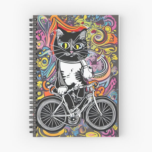 Item preview, Cat with bike in pop art design designed and sold by Bernsteinhaus.