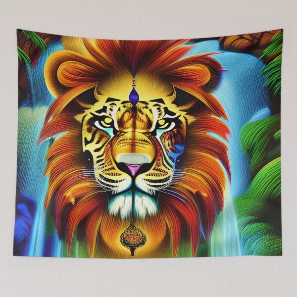 Item preview, Lion waterfall Artwork designed and sold by Itzjustlife.
