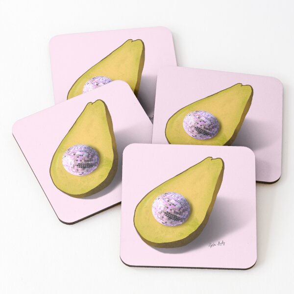 Item preview, Disco avocado pastel pink- pink background designed and sold by Studio Lydia  Lovely.