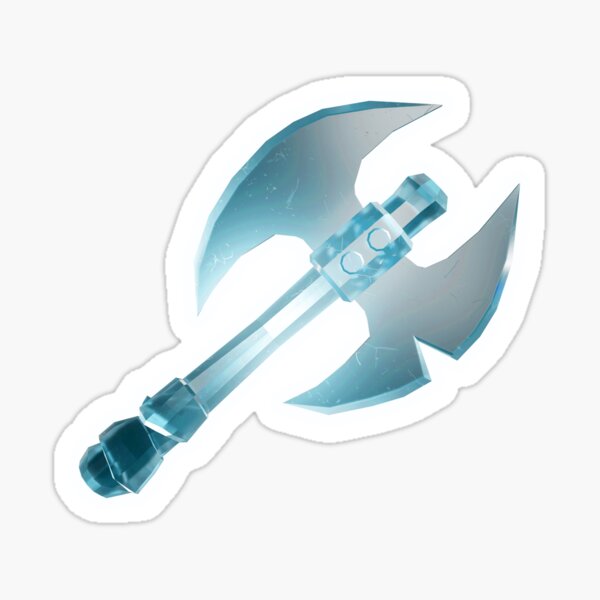 Neon Frost Barbarian Axe Sticker