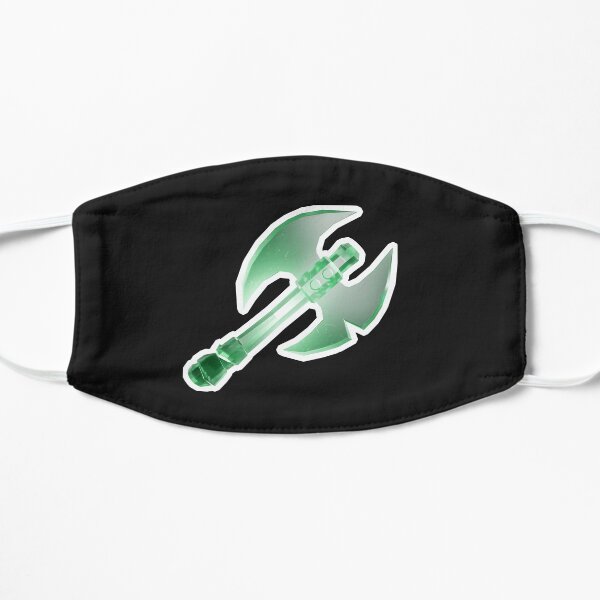 Neon Emerald Barbarian Axe Flat Mask