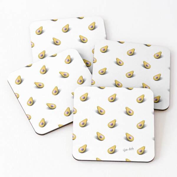 Item preview, Disco avocado pattern pastel pink- white background designed and sold by Studio Lydia  Lovely.