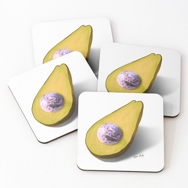 Item preview, Disco avocado pastel pink- white background designed and sold by Studio Lydia  Lovely.