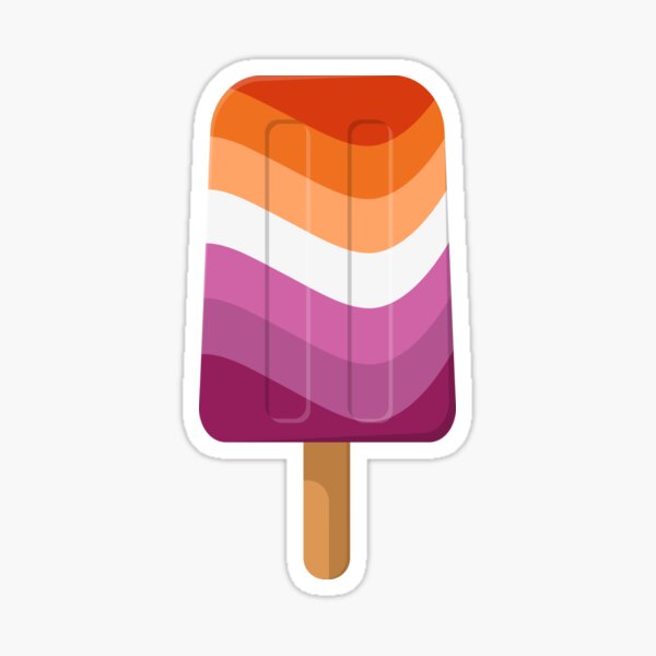 Seamless Repeating Lesbian Pride Flag Popsicles Pattern Sticker