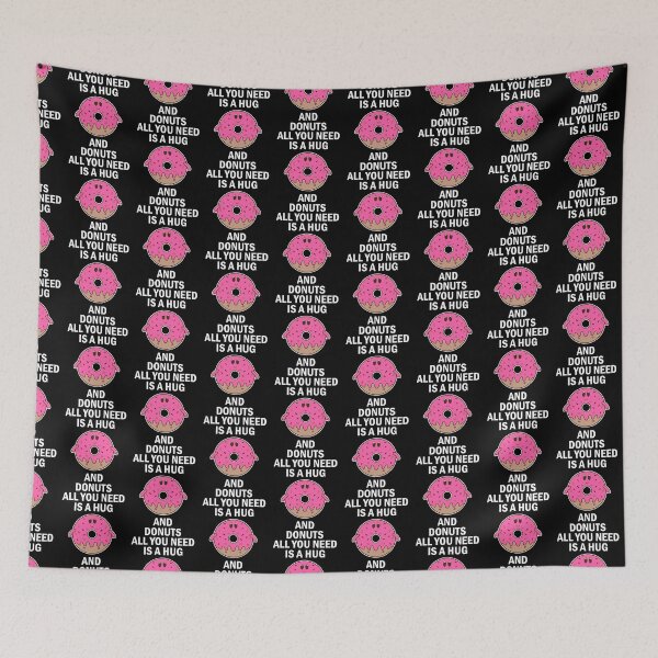 Item preview, funny character cute cartoon all you need is hug and donuts designed and sold by Design_for_merch.