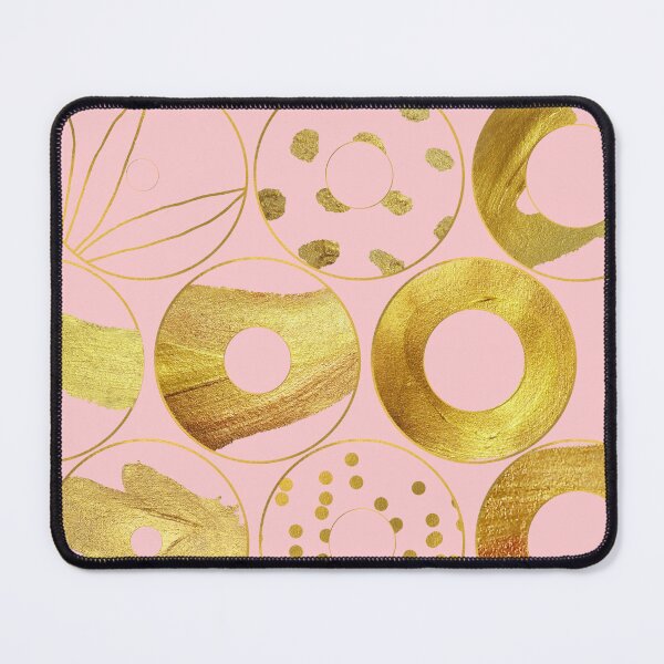 Item preview, Golden geometric circle pattern with pastel pink background. designed and sold by CreativeStrand.