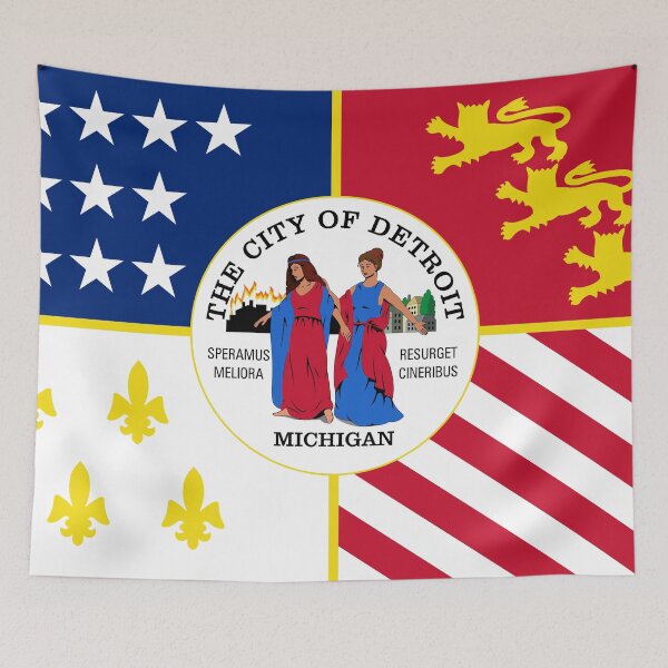 Item preview, Detroit flag designed and sold by tony4urban.