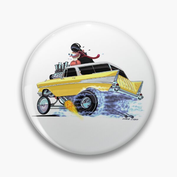 Item preview, Vince Crain "GREASY" yellow 1957 Chevy gasser designed and sold by vincecrain.