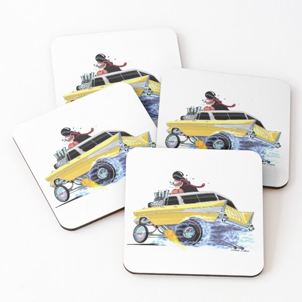 Item preview, Vince Crain "GREASY" yellow 1957 Chevy gasser designed and sold by vincecrain.