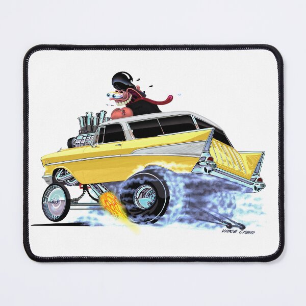Item preview, Vince Crain "GREASY" yellow 1957 Chevy gasser designed and sold by vincecrain.