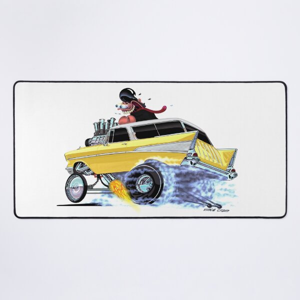 Item preview, Vince Crain "GREASY" yellow 1957 Chevy gasser designed and sold by vincecrain.