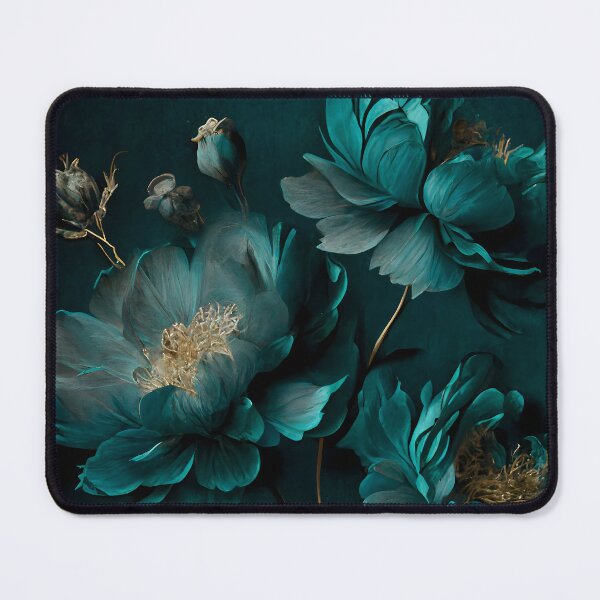 Item preview, Teal-Tinted Floral Fantasy - A Darkly Dreamlike Scene designed and sold by Digital-Dreamer.
