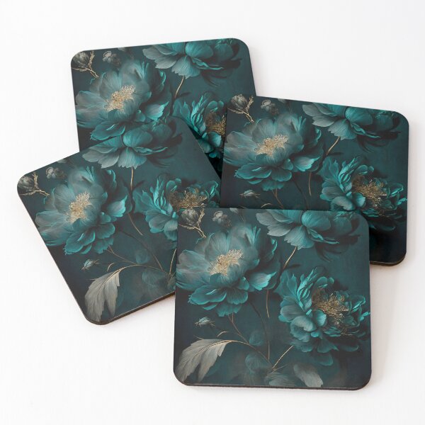 Item preview, Teal-Tinted Floral Fantasy - A Darkly Dreamlike Scene designed and sold by Digital-Dreamer.