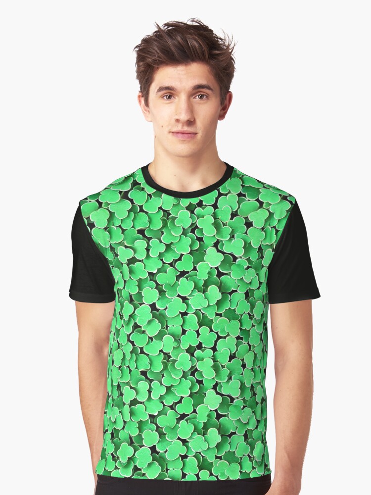 Thumbnail 1 of 5, Graphic T-Shirt, Shamrock Pattern - Astonished Cat Company - Great St Patrick's Day Gift designed and sold by AstonishedCatCo.