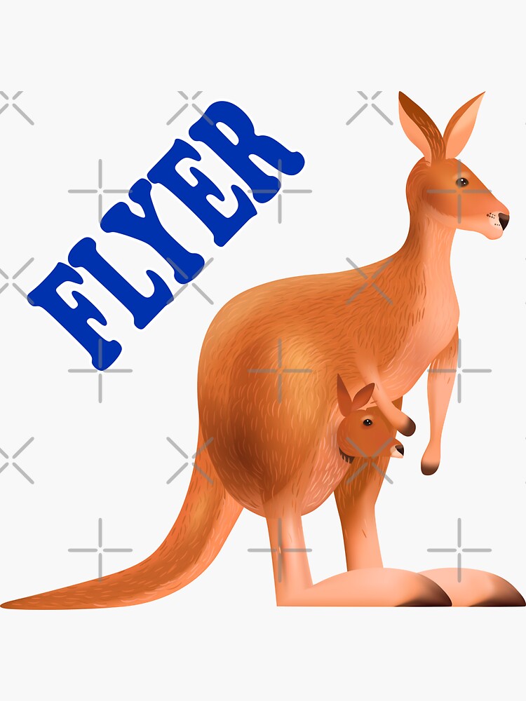 Aussie Kangaroo Flyer Sticker For Sale By Deco Design Redbubble