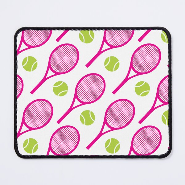 Item preview, Vivid pink Tennis rackets with green tennis balls pattern designed and sold by EvieWoj.