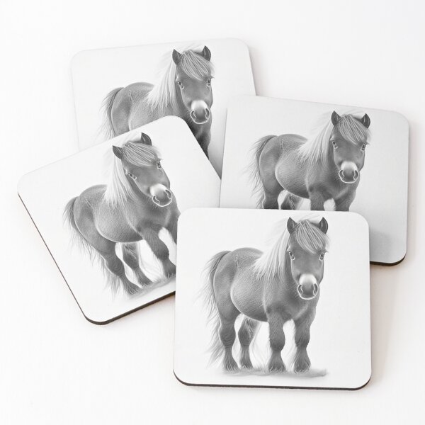 Item preview, Black and white Pony pencil drawing designed and sold by Pencil-Art.