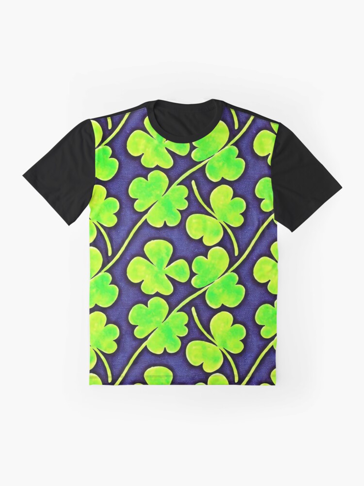 Thumbnail 4 of 5, Graphic T-Shirt, Shamrock Pattern - Astonished Cat Company - Great St Patrick's Day Gift designed and sold by AstonishedCatCo.