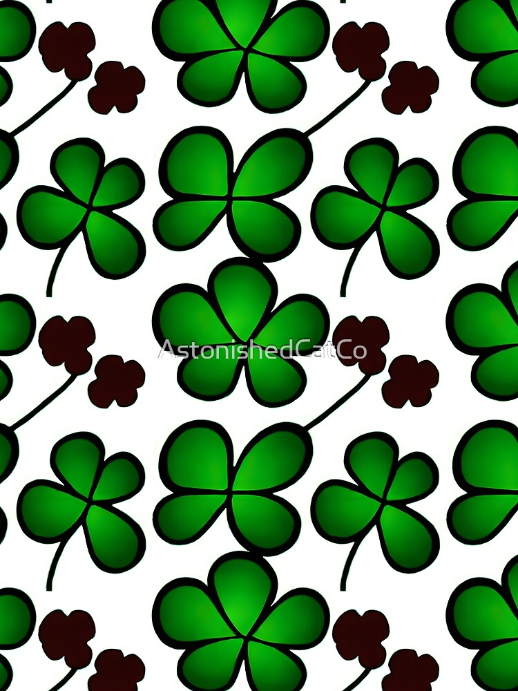 Thumbnail 5 of 5, Graphic T-Shirt, Shamrock Pattern - Astonished Cat Company - Great St Patrick's Day Gift designed and sold by AstonishedCatCo.