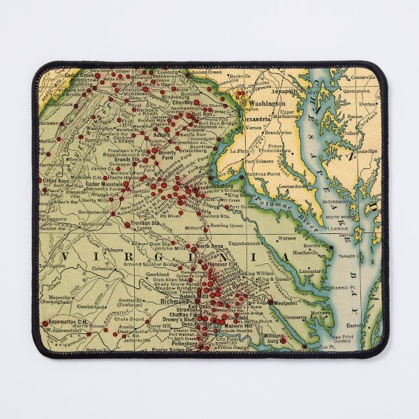 Item preview, Vintage Map of Virginia Battles During Civil War designed and sold by sweetbelle.