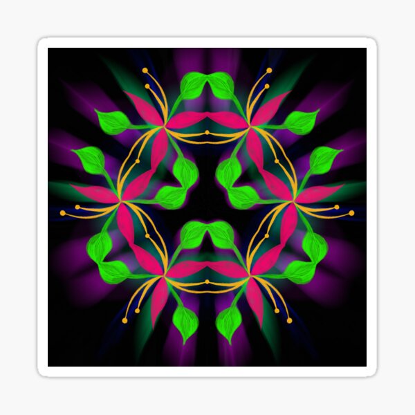 Mandala with leaves and flowers Sticker