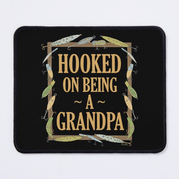 Item preview, Hooked on being a Grandpa - Grandpa Fishing Lure Design - Fishing Lures Border - Black designed and sold by EcoElsa.