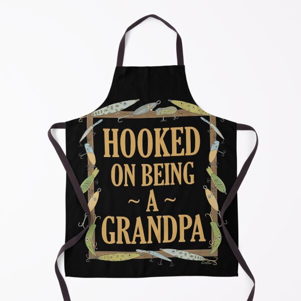 Item preview, Hooked on being a Grandpa - Grandpa Fishing Lure Design - Fishing Lures Border - Black designed and sold by EcoElsa.