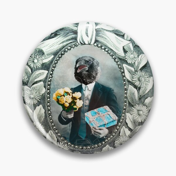 Item preview, Ornate Victorian Beau Crow Gentleman Suitor Valentine Wedding Greeting Card Sticker Design Stationery designed and sold by sandpaperdaisy.