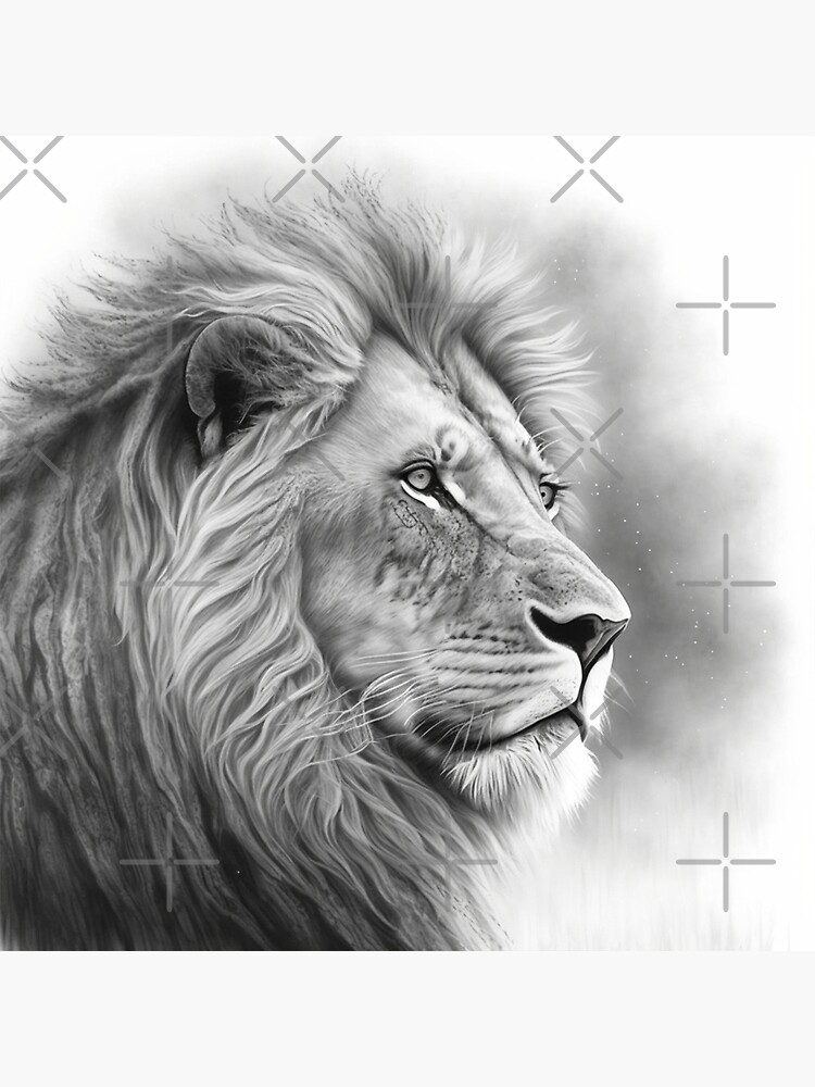 Pencil Sketch of Lion - Desi Painters