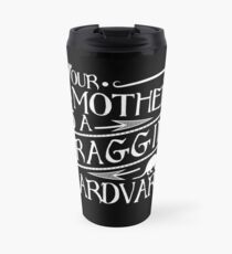 Your Mother is a Fraggin' Aardvark White Distressed Graphic Travel Mug