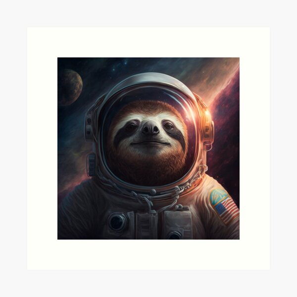 Sloth in Space Art Print