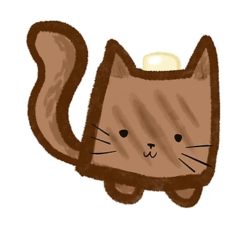 Artwork thumbnail, Toast Cat Sticker by Partially-Rye-P