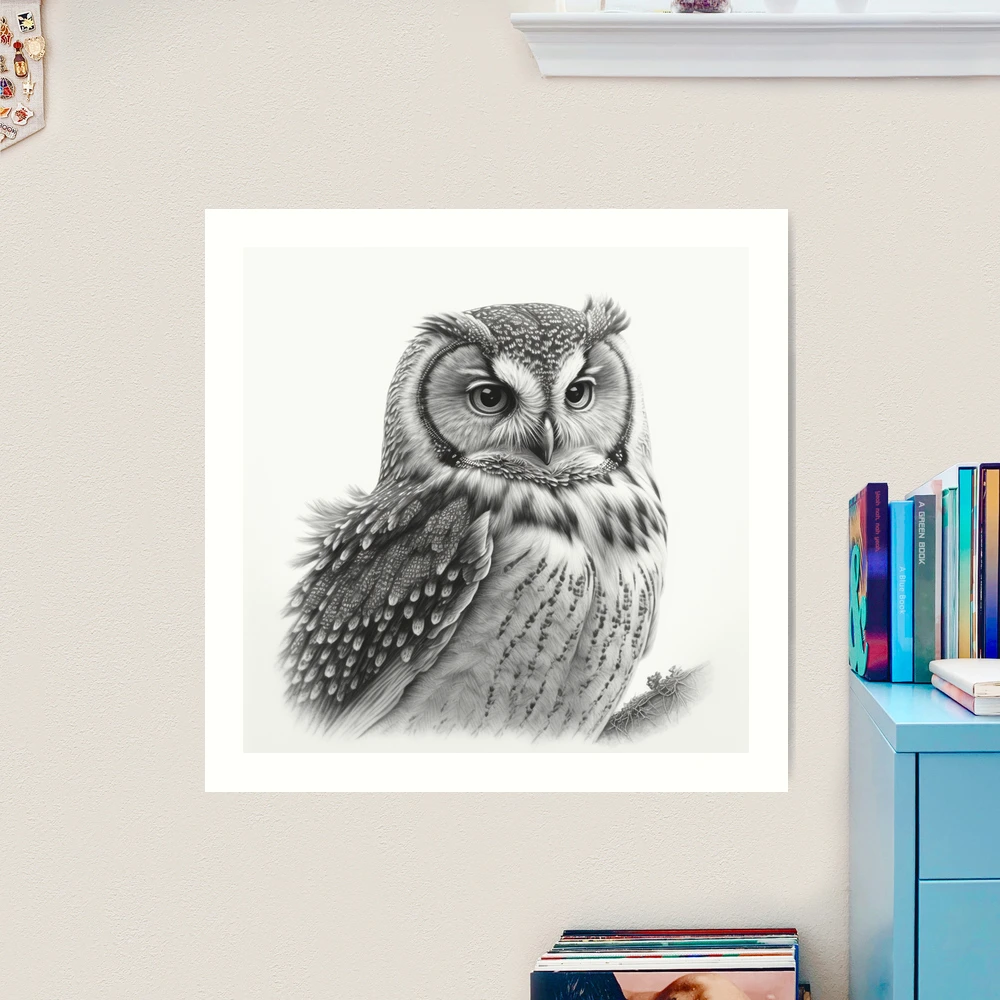 Barn Owl - Pencil Drawing Art Print