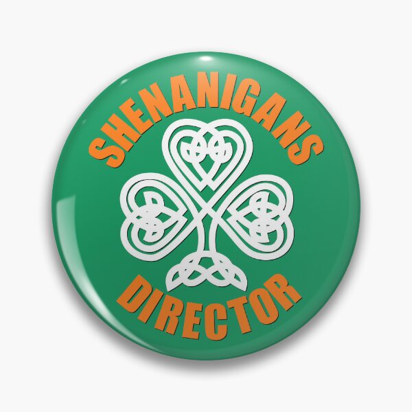 Item preview, Shenanigans Director with Celtic Shamrock Orange and White on Green designed and sold by Gsallicat.