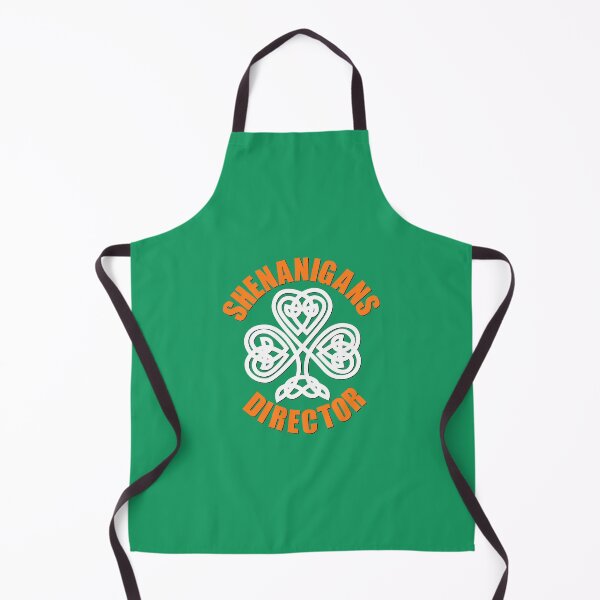 Item preview, Shenanigans Director with Celtic Shamrock Orange and White on Green designed and sold by Gsallicat.
