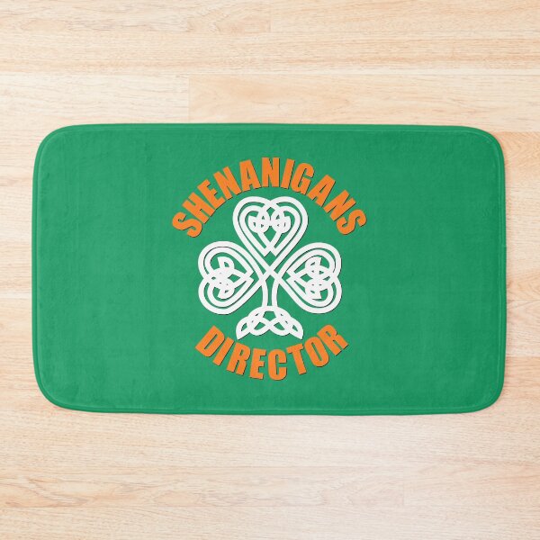 Item preview, Shenanigans Director with Celtic Shamrock Orange and White on Green designed and sold by Gsallicat.