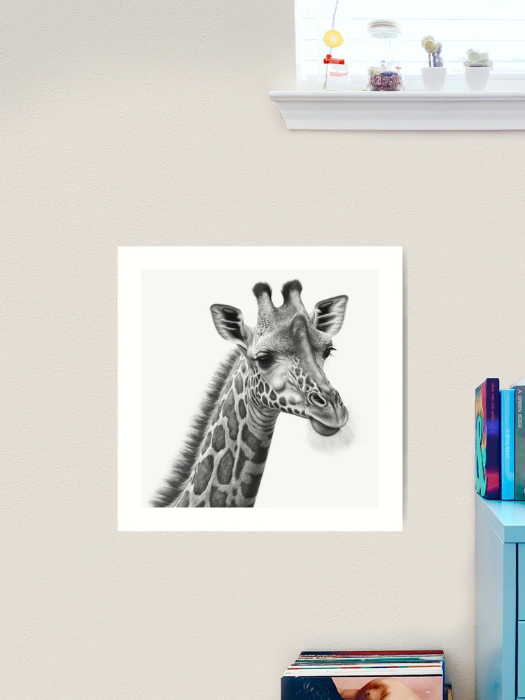 絵画 Girappy Georgi the Giraffe with Flower Crown- Pink – Dots by Donna