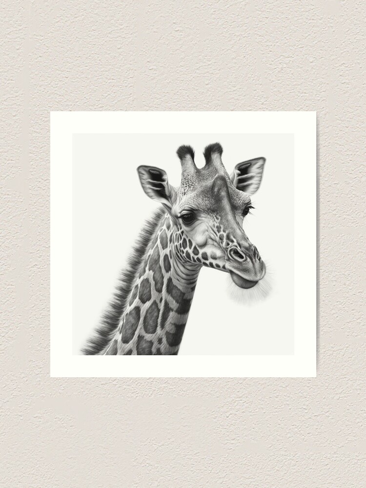 Pencil drawing of a stylish giraffe in shades on Craiyon