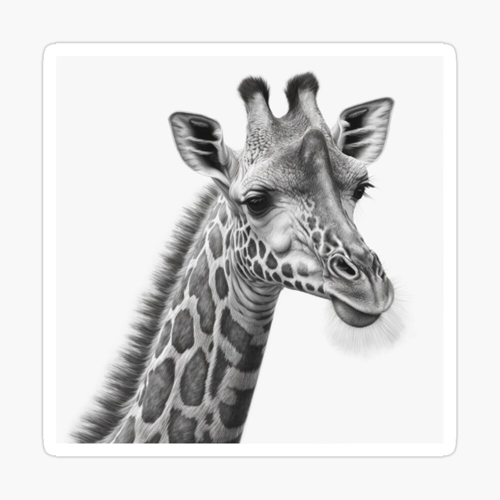 Giraffe. Black And White Sketch With Pencil Stock Photo, Picture and  Royalty Free Image. Image 82739184.