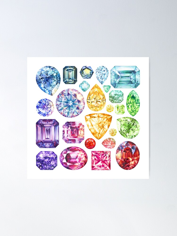 Colorful Gemstone Collection. Gem Print | Poster